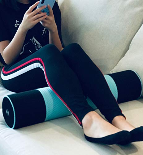 Kinelo THEA 24" Vibration Massage Bolster Pillow & Exercise Foam Roller with Free Carry Bag Blue - Thumbnail 7