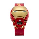 BulbBotz Marvel 2021142 Iron Man Kids Light up Watch | red/Gold | Plastic | Digital | LCD Display| boy Girl | Official