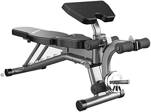 FOTEE Weight Bench Adjustable, Multi-Workout Bench Foldable Exercise Bench Household Multi-Functional Sit-Ups Fitness Equipment,Black_178x36x118cm