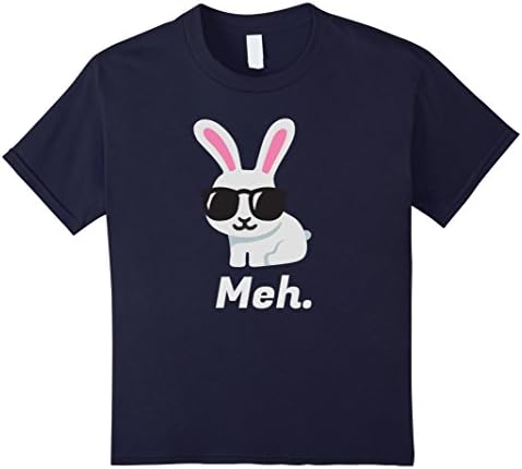Kids Bunny Meh Shirt Sarcastic Shirt 12 Navy
