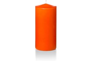 yummi 3" x 6" Bright Orange Round Pillar Candles - 3 per Pack