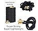 Heavy Duty Expandable Garden Hose | Strongest Expanding Triple Layer Latex Core | Durable Nylon Fabric | Solid Brass Fittings | Shut Off Water Valve | Gift/Storage Bag (75, Black)