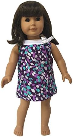 Glamerup: Melody - Lovely White Collared Blue Doll Shift Dress, Made for Most 18 inch Dolls