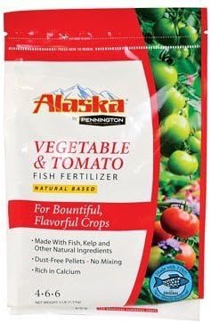 Alaska Vegetable And Tomato Fish Fertilizer 4-6-6 Dust, Pellets Organic 3 Lb. by CENTRAL GARDEN AND PET