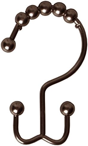 Interfeeling Shower Curtain Rings with Bathroom Double Glide Hooks Oil Rubbed Bronze or Silver Random , Set of 12