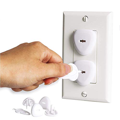 DLseego Outlet Plug Covers, Babyproofing 15 PCS Electric Plug Protectors Caps Kit, Durable & Steady Childproof Socket Covers for Child Safety (10 Plugs + 5 Keys)