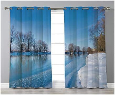 Goods247 Blackout Curtains,Grommets Panels Printed Curtains Living Room (Set of 2 Panels,55 95 Inch Length),Winter