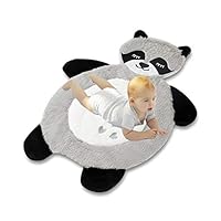 Little Grape Land 31x22.5in Bestever Large Fox Plush Stuffed Tummy Time Mat, Portable Mats for Babies,Floor Cushion Game Rugs Crawling Mat Toys for Infant Toddler