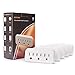 3 Outlet Wall Adapter Extender, Mini Grounded Plug Splitter, 15A/125V/1875W, ETL Listed, White, 5 Pack