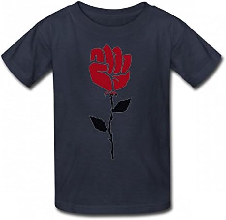 LNZUYD Rose Hold Loving Tshirt Cotton Tops Authentic Kid Tee Navy
