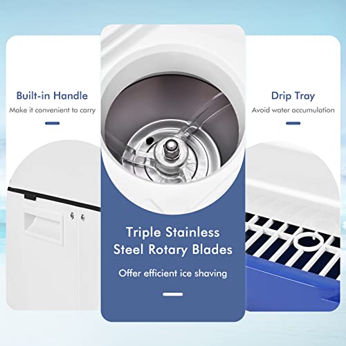 Costzon Electric Ice Shaver, 250W Snow Cone Maker Ice Crusher with Adjustable Ice Fineness