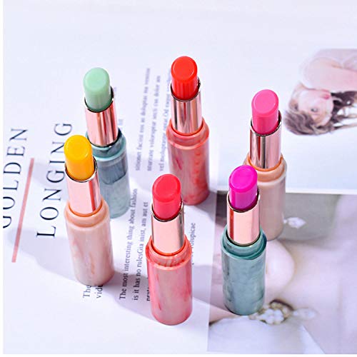Marble Design 3 Pack Crystal Jelly Lipstick, Firstfly Waterproof Long Lasting Nutritious Lip Balm Lips Moisturizer Magic Temperature Color Change Lip Gloss
