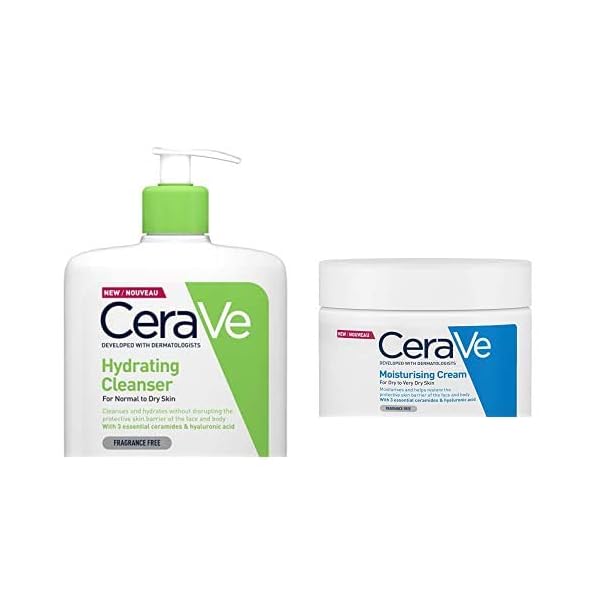CeraVe Hydrating Cleanser with Moisturising Cream Bundle
