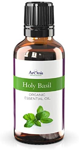 ArOmis Organic Holy Basil Essential Oil - 100% Pure Therapeutic Grade - 30ml, Undiluted, Premium, Oils Perfect for Aromatherapy Diffuser