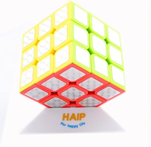 Puzzle Cube, Haip 3x3x3 Sliver Bling Stickers Speed Cube Magic Cube 5.6CM (Base Holder/Bag Included)