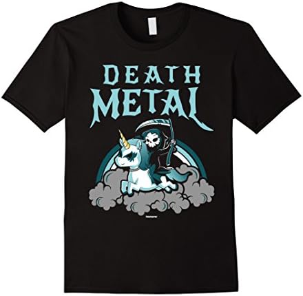 Men's Unicorn Death Metal Rocker Go To Hell Shirt 2XL Black