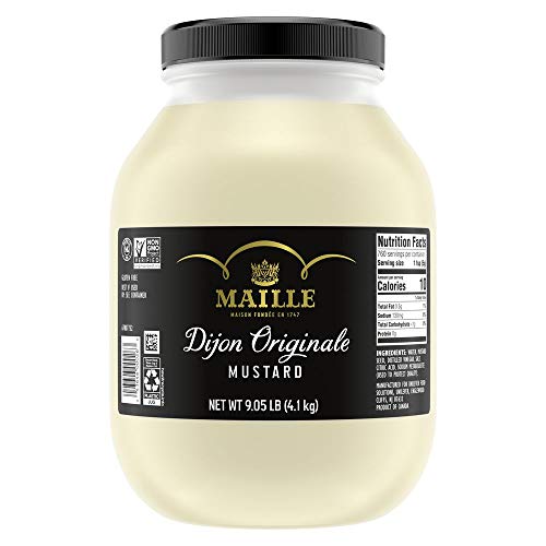 MAILLE DIJON ORIGINALE TRADITIONAL MUSTARD JAR, PREMIUM QUALITY, FOR MARINADES, SAUCE AND DRESSING, GLUTEN FREE, NON-GMO, 9.05 LBS