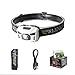 three trees Headlamp LED Flashilght - high Lumen,Brightest White Cree LED with RedLight,5 Modes for Walking,Waterproof,Rechargeable with USB Cable Directly,Adjustable Headband,Batteries Included