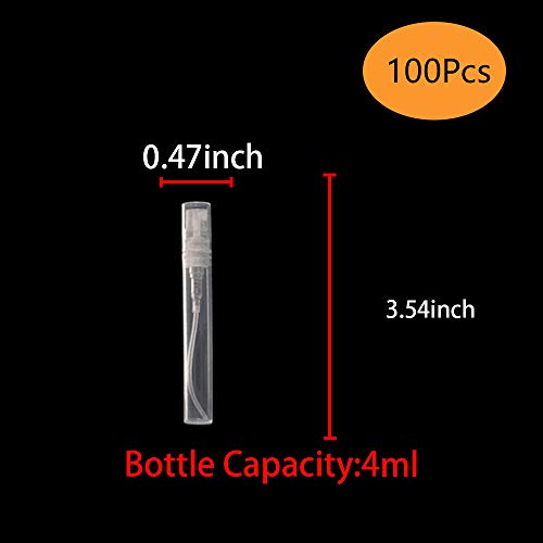 Sayhi 100pcs 4ml Mini Spray Bottle Portable Cute Perfume Mouthwash Atomizer