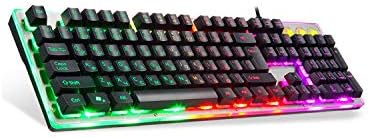 104 Keys Gaming Keyboard Meidly Gaming Keyboard with Russian Layout Keyboard Mechanical Feel for PC Gamers
