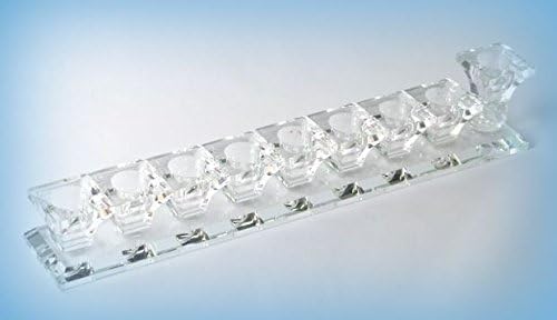 Special Chanukah Judaica Menorah Candles/Oil Jewish Crystal Hanukkah lamp New
