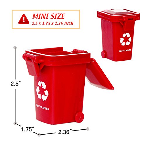 Nunkitoy Trash Can Toy,Garbage Truck's Trash Cans, Mini Curbside Vehicle Garbage Bin Trashcan
