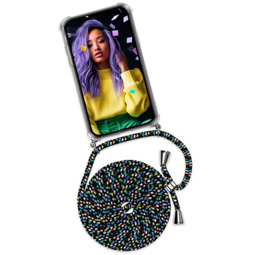 ONEFLOW Handykette für iPhone 16 Pro Hülle mit Band, Handyhülle mit Kette abnehmbar, Handyband zum Umhängen, Handy Umhängeband Lange Handykordel, Twis