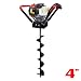 XtremepowerUS 1-Person Post Hole Digger V-Type 55CC 2 Stroke Gas One Man Auger EPA Motor Digger + 4" Bit Set primary