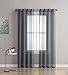 LinenZone Sheer Charcoal Curtains. 2 Faux Linen Sheer Curtain Panels in Each Package. Elegant 84 Inch Curtains for Living Room, Bedroom, Kitchen, Kids Room, Nursery. (Karina 54 x 84, Charcoal)