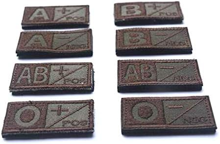 2pc Blood Group 3D Tactical Military Badges Embroidered Patch Back with Loops and Hook (AB+)
