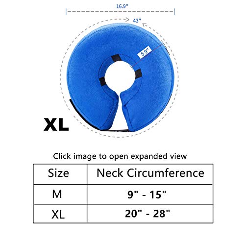 Dog Cone Collar, 3 Pack Adjustable and Inflatable Protective Collar for Dogs and Cats - Soft Dog and Cat Recovery Cone Collar Anti-Bite Lick Wound Healing, Does Not Block Vision and Easy for Dogs