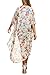 Ekouaer Women's Chiffon Cardigan 3 4 Sleeves Kimono Beach High Low Long Floral Cover Up