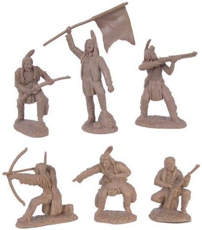 Plains Indian Warriors Plastic Army Men: 12 piece set of 54mm Figures - 1:32 scale by TSSD