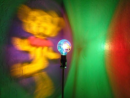 Hand-Painted Grateful Dead Dancing Bear with Lightning Bolt Mood-Light Bulb