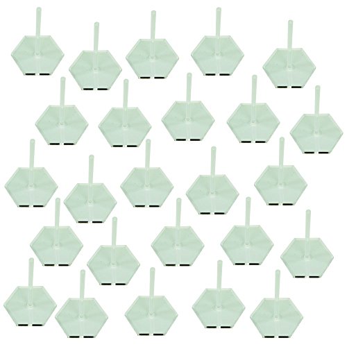 Acrylic Flight Stands, 1.375 inch Hexagon, 3mm Clear, 1.5 inch Peg (25)