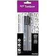Tombow 62039 Fudenosuke Brush Pens, 3-Pack. Soft, Hard, and Twin Tip Markers for Calligraphy and Art Drawings