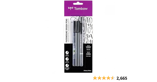 Tombow 62038 Fudenosuke Brush Pen 2 Pack Soft And Hard Tip 3 Pack 62039 Amazon Ae Office Products
