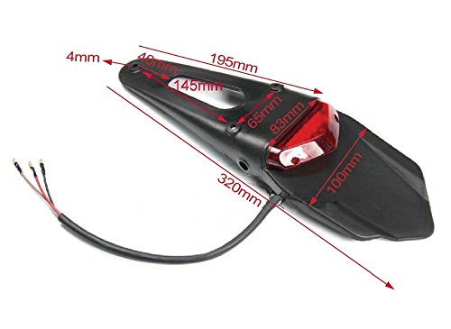 Motorcycle Rear Fender Tail Lights ORV Motorcycle LED Brake Lights Off - Road Motorcycle Tail Lights License Plate Lights (Red)