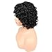 Quantum Love Curly Human Hair Wigs Lace Part Brazilian Virgin Human Hair Wigs Glueless Side Part Short Natural Color Wig for Women