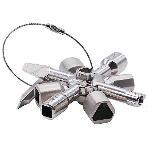 TBWHL Multifunctional Marine Tools Key 10 in 1 Universal Control Cabinet Key Torque Wrenches Cross Key CNC Key Train Door Key Universal screwdriver