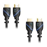 75ft (22.8M) High Speed HDMI Cable Male to Male with Ethernet Black (75 Feet/22.8 Meters) Built-in Signal Booster, Supports 4K 30Hz, 3D, 1080p and Audio Return CNE528922 (2 Pack)
