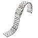 Kai Tian 20mm Brushed Finish Stainless Steel Watch Band Strap Bracelet Wristband with Double Buckle Clasp for Women Men,Silver