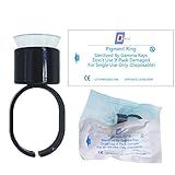 CHOOSE-IT 50pcs Eyebrow Microblading Pigment Finger Glue Ink Rings with Sponge Cups Caps Permanent Makeup Tattoo Eyelash Extension Medium Holder Microblading Supplies Eyebrow Tattoo Tools