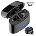 True Wireless Bluetooth Earbuds, Kissral T6 5.0 TWS Headphones HD Stereo Sound 24H Playback Time Built-in Dual Microphone with Portable Charging Case-Black