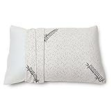 Cr Comfort & Relax Shredded Memory Foam Pillow with Bamboo Fiber Cover, Queen Size, 1-Pack