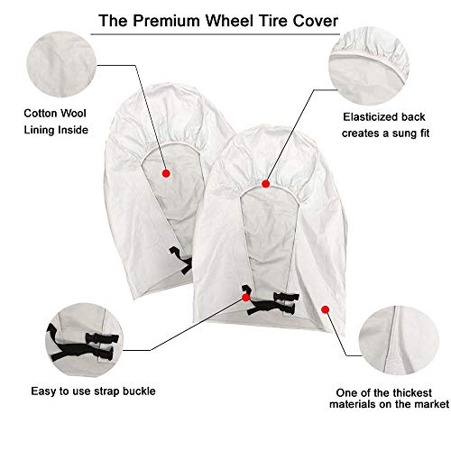 CAR-CARE Tire Covers for RV Wheel Set of 2 Motorhome Wheel Covers Waterproof Tire Protectors Tire Covers Fits 30" to 32" Tire Diameters
