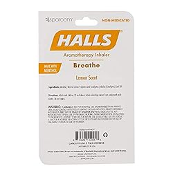 Halls Essential Oil Lemon Aromatherapy Inhaler with