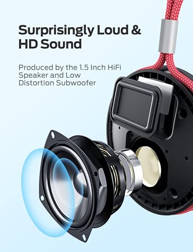 Wogofor Bluetooth Speaker Shower Speakers, Microphone, IPX5 Waterproof, 12H Playtime, with Stereo Sound and Bass, Speakers for Home, Outdoor, Travel