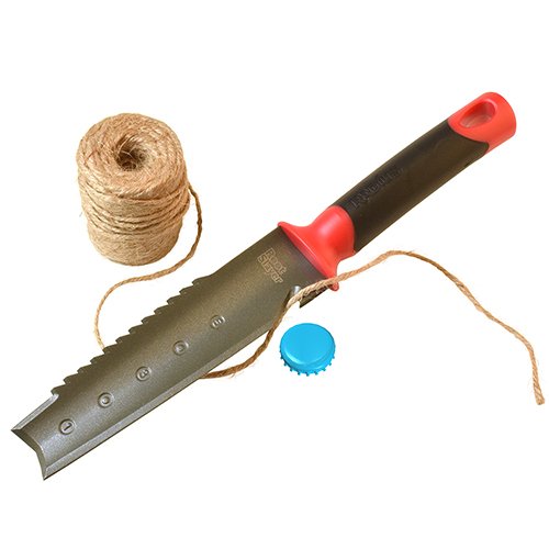 Radius Garden 16211 Root Slayer Soil Knife Hand Tool, Red