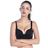 ROPALIA Womens Fitness Yoga Sports Bra Wirefree Seamless Padded Push Up Racerback Top Black S